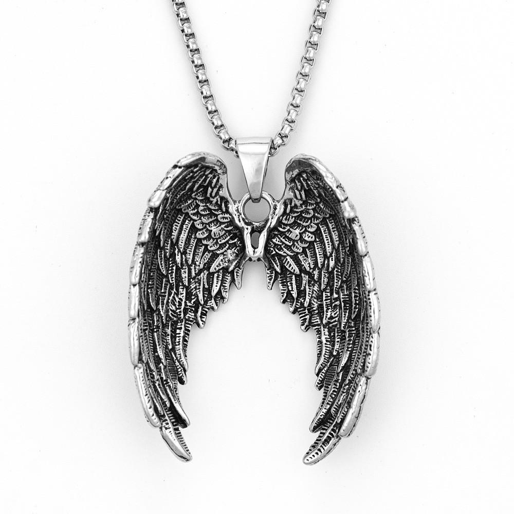 Domineering Men's Accessories Retro Angel Wings Wing Pendant Necklace