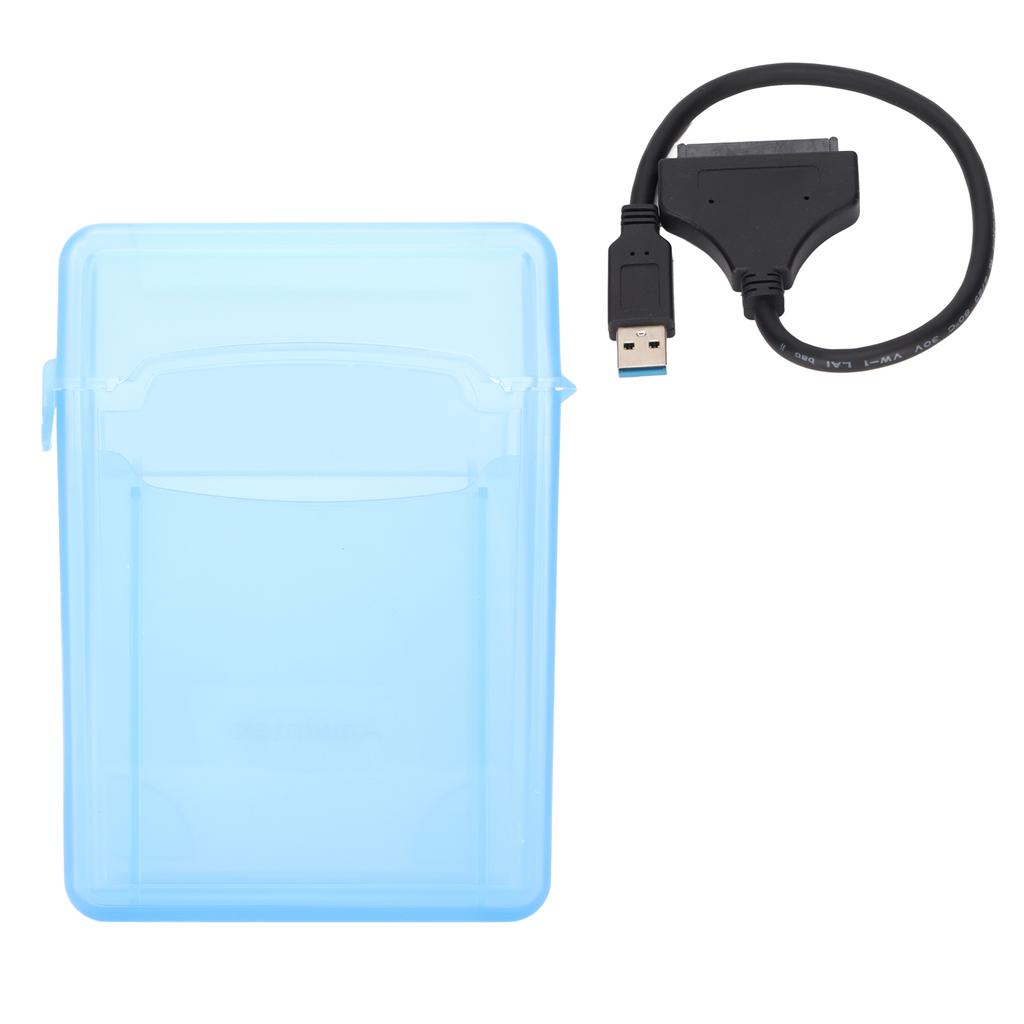 SATA To USB 3.0 Adapter with 2.5in Protective Box Blue Connecting External Drive LED Indicator