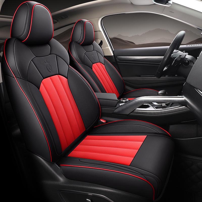 Durable, easy-clean leather steering wheel cover and seat cushion set for Geely Bin Yue.