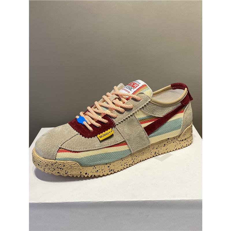 

New leather patchwork surface flat bottom comfortable lightweight casual shoes bc 38 standard code