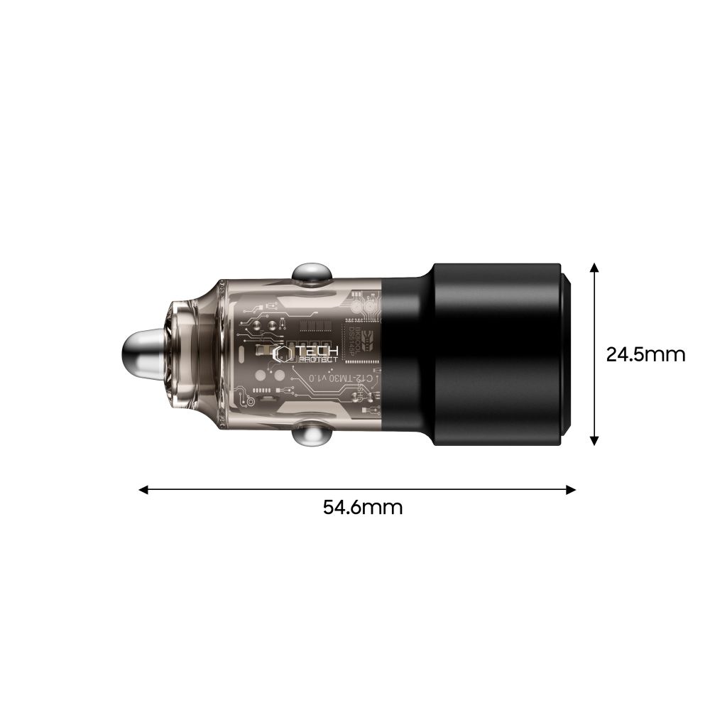 Tech-Protect Cc03 2-Port Car Charger Pd75W Black