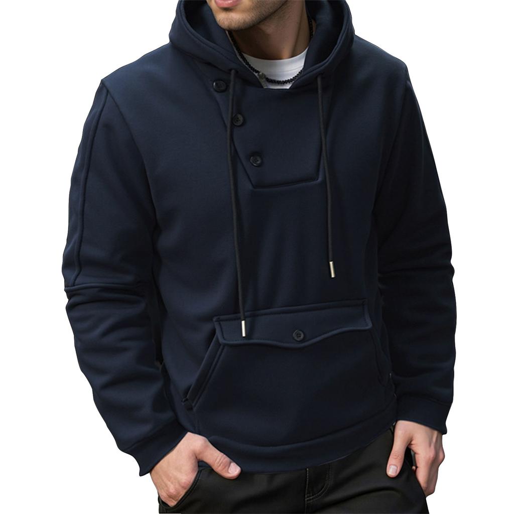 Men's Solid Color Sweatshirt Hoodie Men's Sports Large Size Casual Sweatshirt