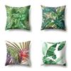 Polyester Pillowcase Nordic Ins Style Plant Flower Print Peach Leather Velvet Pillowcase Car Waist Cushion Cover