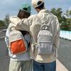 Schoolbag Small Backpack Men's and Women's Outdoor Lightweight Multipurpose Sports Riding Backpack Fashion Contrast Color Flat Casual Breast Bag