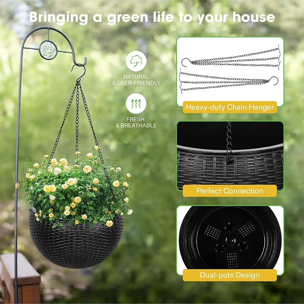 1pc Hanging Planters Self Watering Hanging Baskets for Indoor Outdoor Plants Flower Plant Pot Garden Planters 2 Different Pieces
