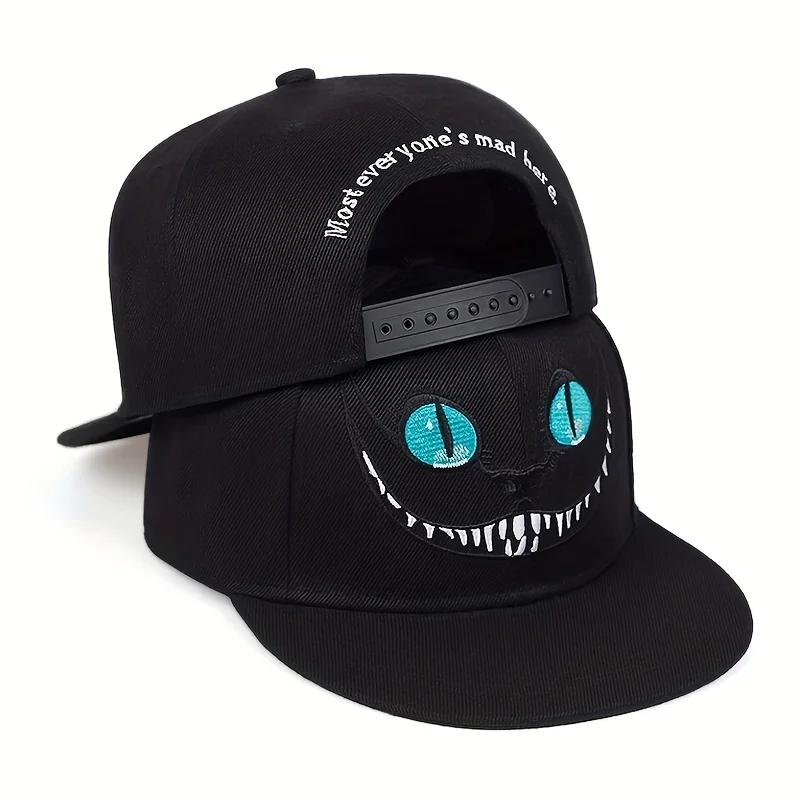 

Unisex Cartoon Cat Embroidery Hip-hop Hats Spring Autumn Outdoor Adjustable Casual Baseball Caps Sunscreen Hat Sports Golf Cap чёрный