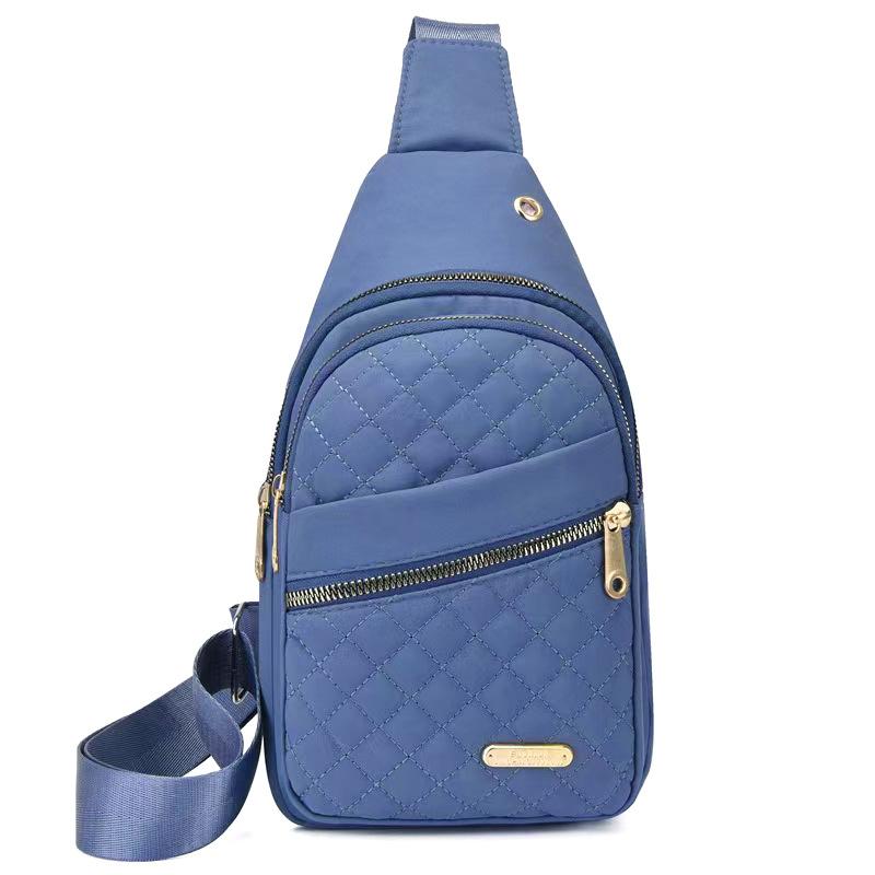 Chic Quilted Shoulder Crossbody Bags For Women Casual Nylon Chest Pack With Multi Layer Storage For Travel Commuting Cycling