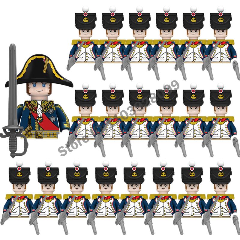 Medieval Military Building Blocks Napoleonic Wars Castle Knight Soldier Figures Weapons Guns British French Marshal Infantry Toy
