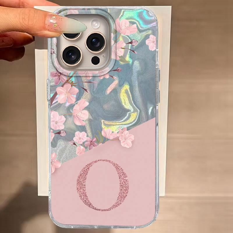 

Для iPhone 16 16e 14 13 Plus Pro Max 5G Чехол для телефона Цветы Буква Для iPhone 16 Plus Защитный Силиконовый Роскошный Задний Прозрачный Чехол iPhone 14 Pro Max белый