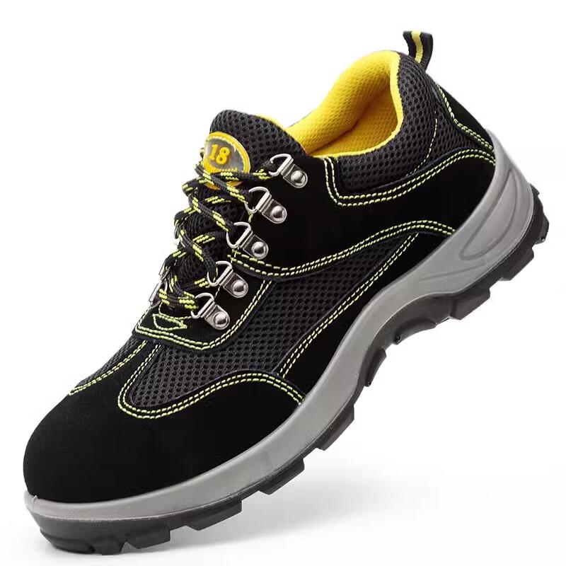 Men s Breathable Leather Steel Toe Safety Work Shoes One Size
