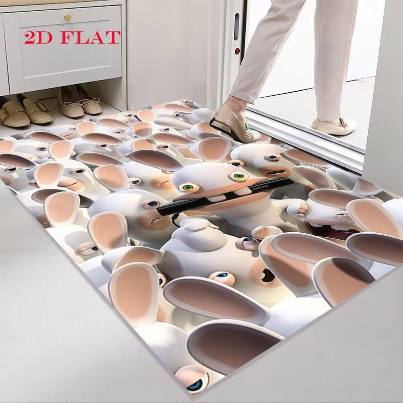 Rabbids Invasion Smile Carpet Rug for Living Room Bedroom Home Sofa Decoration,Kids Play Nonslip Floor Mat