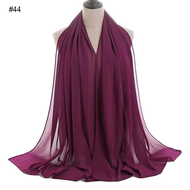 Good Stitching Muslim Chiffon Hijabs for Women Solid Chiffon Shawl Scarf Head Wraps Foulard Femme Hijab Scarves Muslim Turban