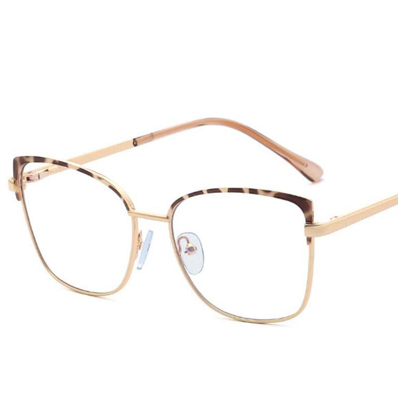 Leopard Cat Eye Glasses Frames For Women Anti Blue Light Computer Myopia Glasses Optical Lens Nearsighted Eyeglasses Minus -1.5