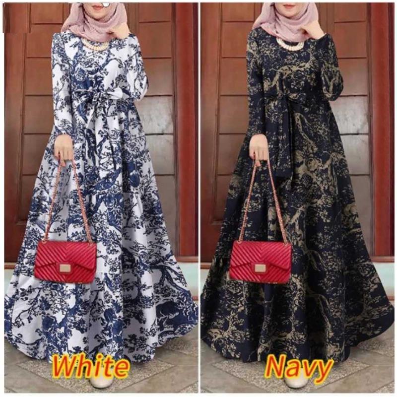 Rochie lungă de mărime mare, lungă, cu imprimeu retro, pentru femei