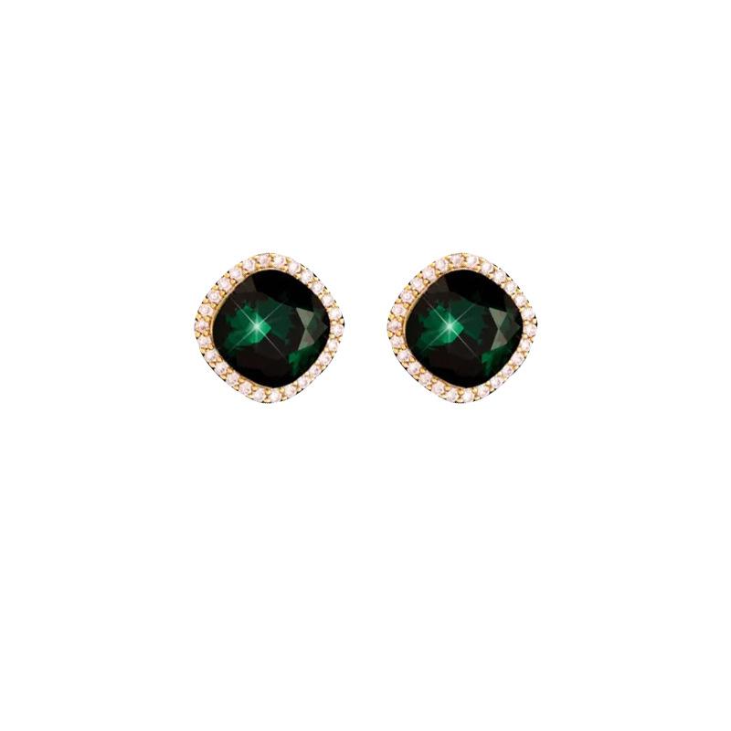 New retro ear clips without ear holes, crystal temperament versatile mosquito coil disc earrings, female mosquito coil disc zircon exquisite earrings.