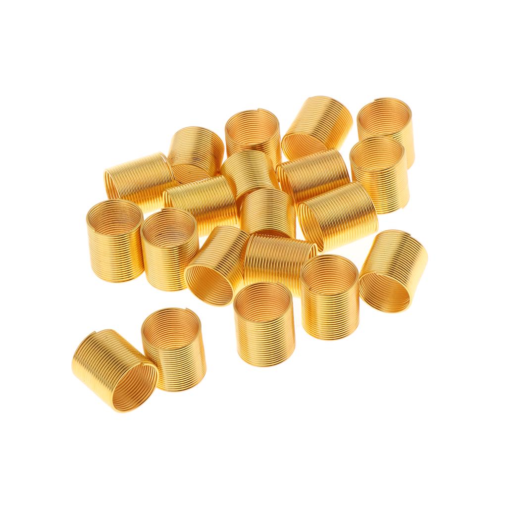 Buy 20pcs Golden Hair Cuffs Metal Dreadlock Beads For DIY Braids Beard