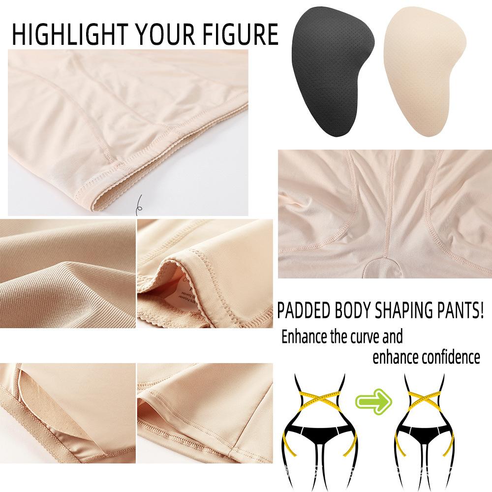 High-Waisted Curvy Buttocks Tummy-Control Sponge Pad Fake Buttocks Butt-Lifting Body-Shaping Shaping Pants Women's Slimming Pants