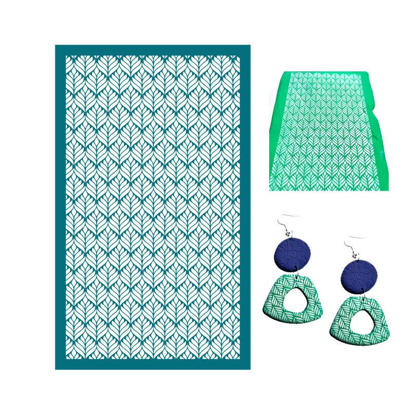 23 Styles Self-Adhesive Silk Screen Stencils for Polymer Clay Palm Leaves Reusable Mesh Transfer Printing Earring Jewelry Making