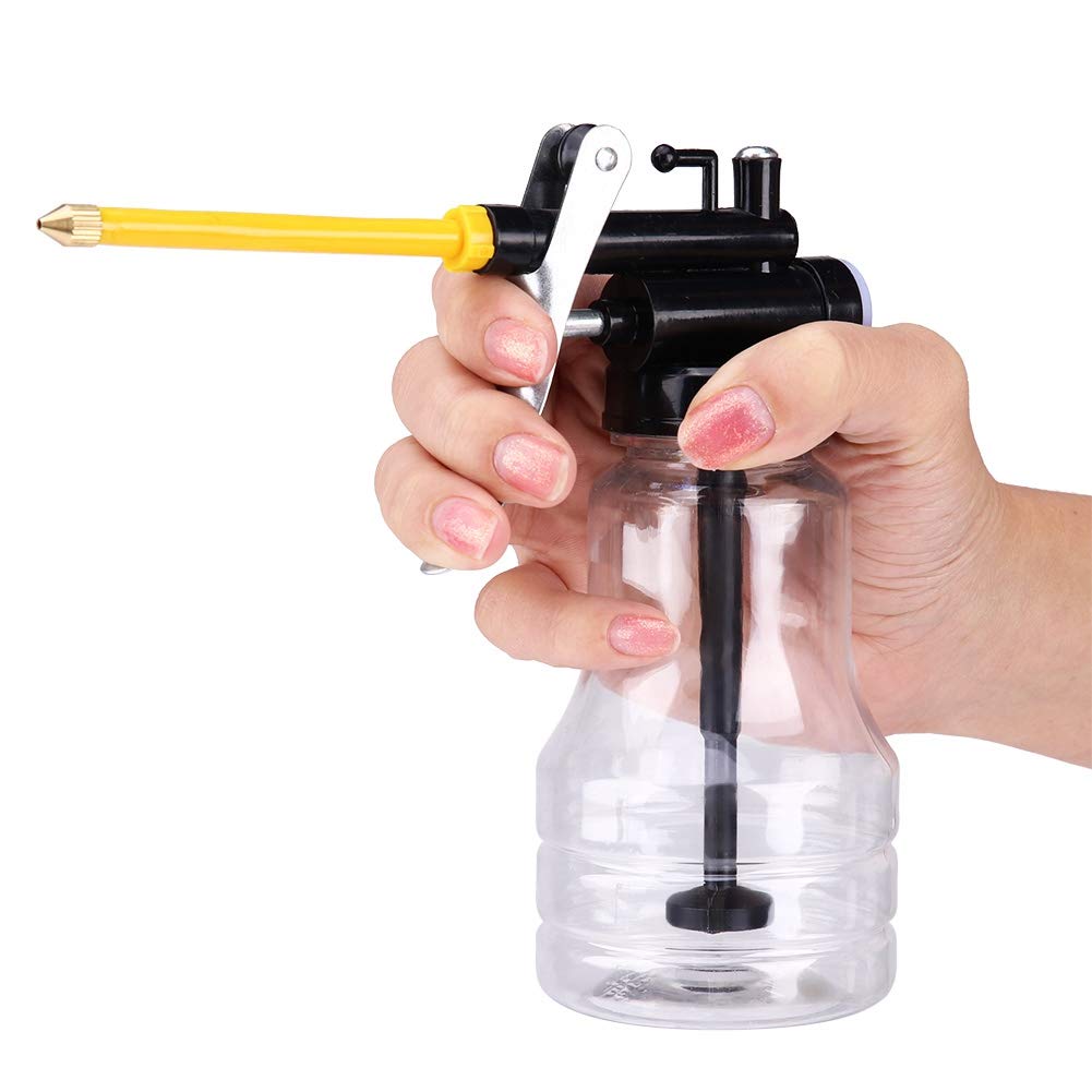 Oil Can Pump Oiler,Transparent High Pressure Oiler,250cc Transparent High Pressure Oiler Lubrication Oil Can Bottle Flex Manual Oiling Gun