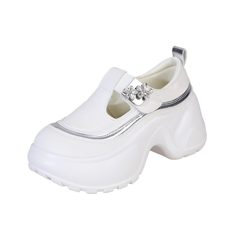Fashion Fashion Glitter Decoration Casual Shoes Women 2025 Autumn Thick Bottom Mary Jane Shoes Soft Chunky Platform Sneakers