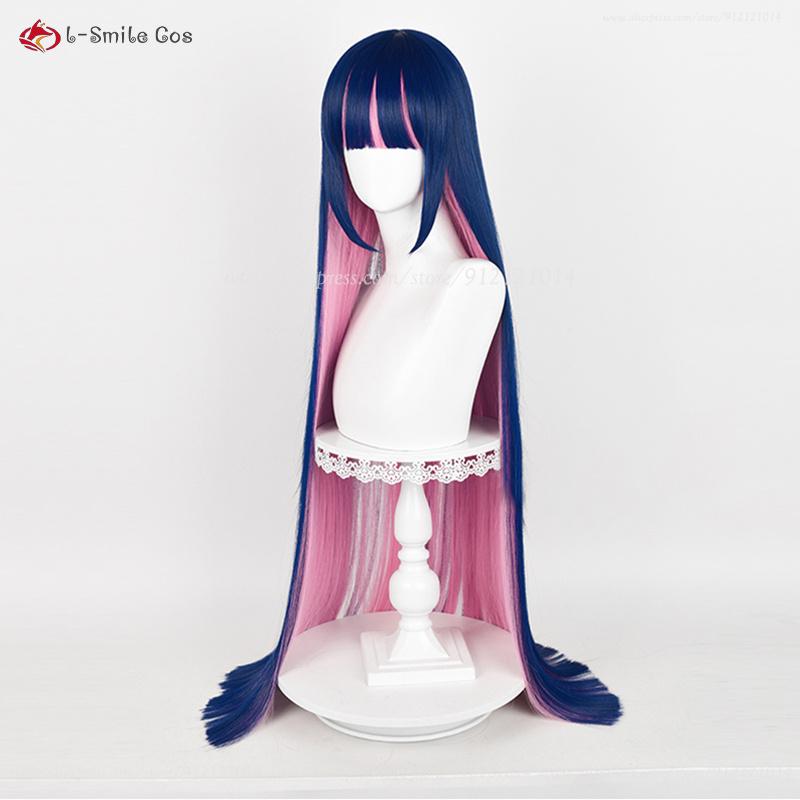 Anime Cosplay Stocking Anarchy Cosplay Wig 100cm/120cm Long Blue Pink Stocking Role Play Wigs