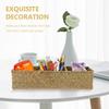 1Pcs Home Storage Box Woven Organizer 3 Compartments Desktop Sundries Storage Case Sea Grass Woven Desktop Organizer