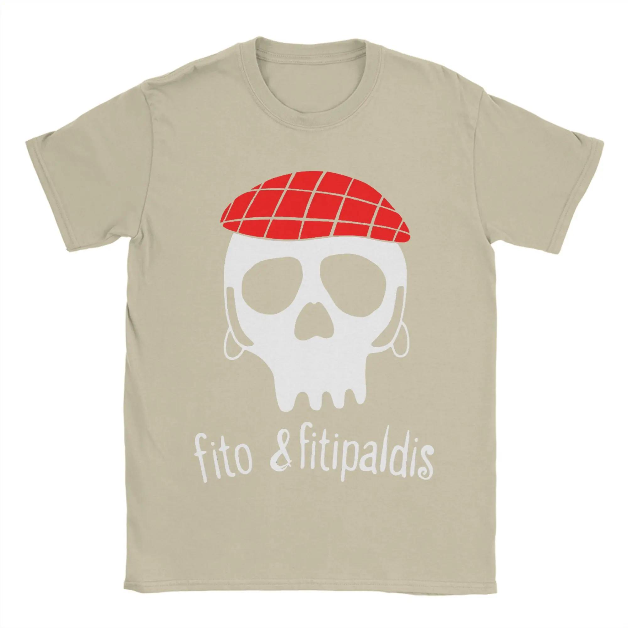 

Fito Fitipaldis Band Skull with Red Checkered Beret T-Shirt for Men Leisure Cotton Tee Shirt Round Collar Short Sleeve Clothes 4XL