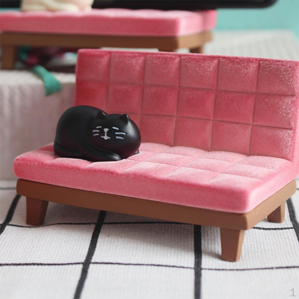 

Sofa Phone Ornament, you Hands Girly Mount Holder Desk Stand for Flocking Office Smartphone Pink Black Cat