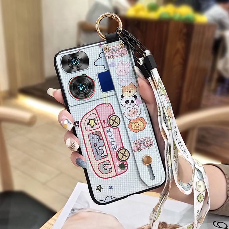 Soft Case Ring Phone Case For ZTE Nubia Z60 Ultra Back Cover Fashion Design Lanyard Waterproof Anti-knock Wrist Strap