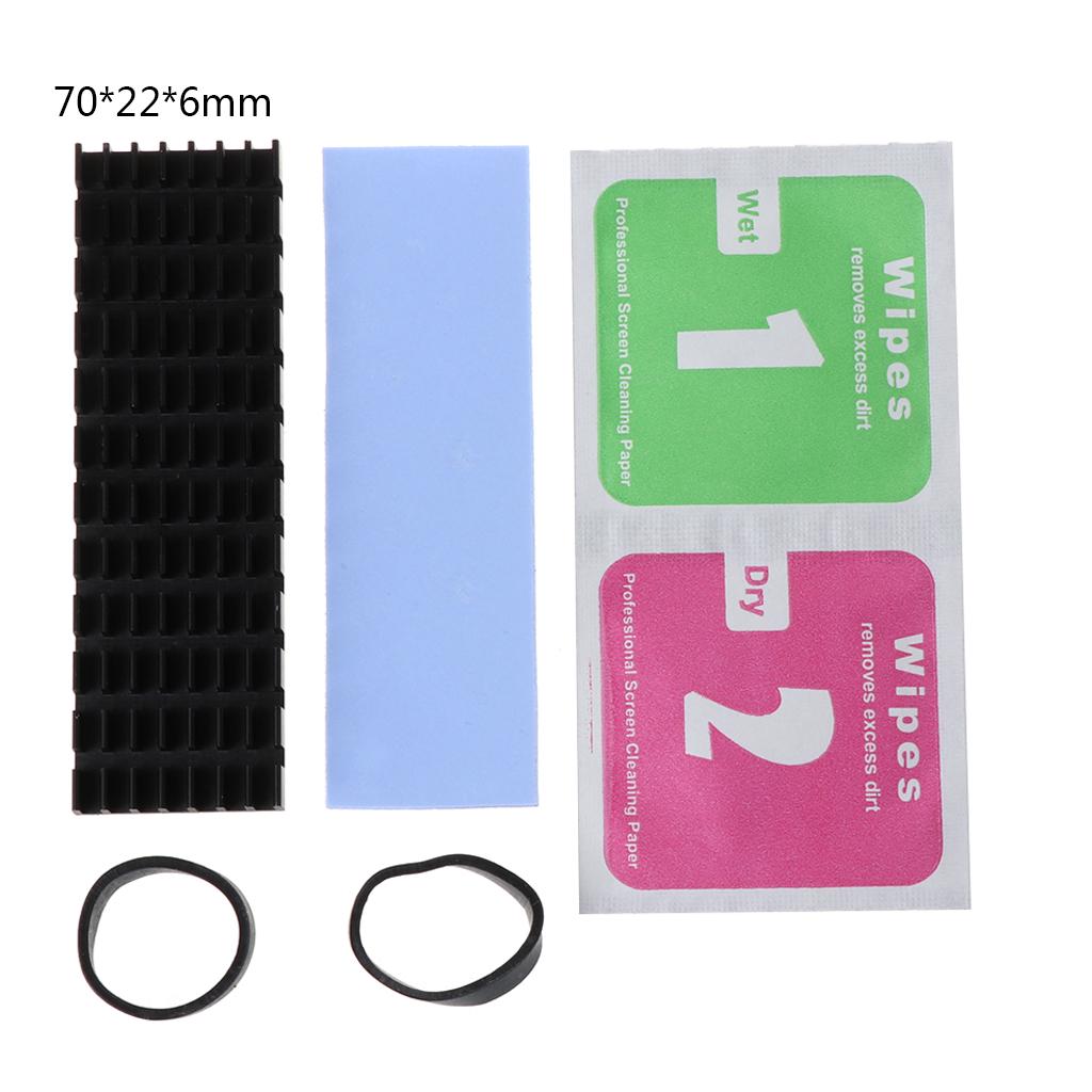 Aluminum Cooling Heat Sink Thermal Pads Heat Dissipation Radiator Thickness 6mm for M.2 Sata PCI-E NVME M2 SSD Heatsink