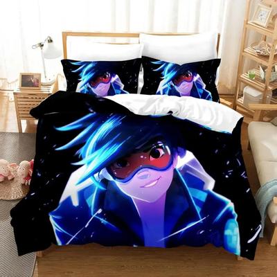 Stampa 3D Anime Overwatch Widowmaker Set Biancheria da Letto Stampato Copripiumino Federa Set Biancheria da Letto Lenzuolo di Lino Coperta Matrimoniale Queen Size