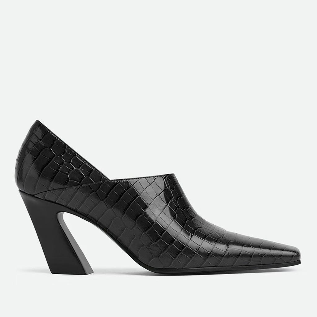 Fashion European American Stone Patterned Thick Heel Square Toe High-heeled Shoes Fashion Runway Commuting Casual Women Single Shoes 42