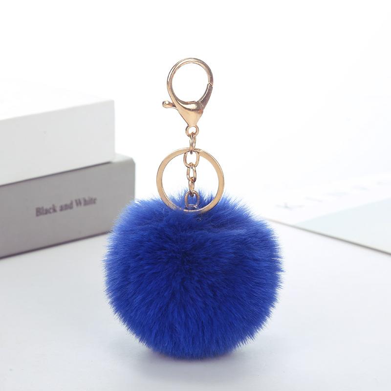 Schlüsselanhänger mit Kunsthasenfell-Bommel, Flauschiger Pompon-Taschenanhänger, Modisches Fellbommel-Accessoire für Damen-Taschen