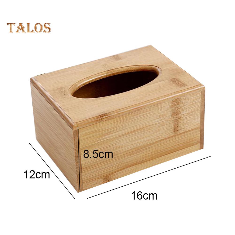 FLH Wooden Cubic Rectangular Tissue Storage Box Paper Case Home Hotel Napkin Holder