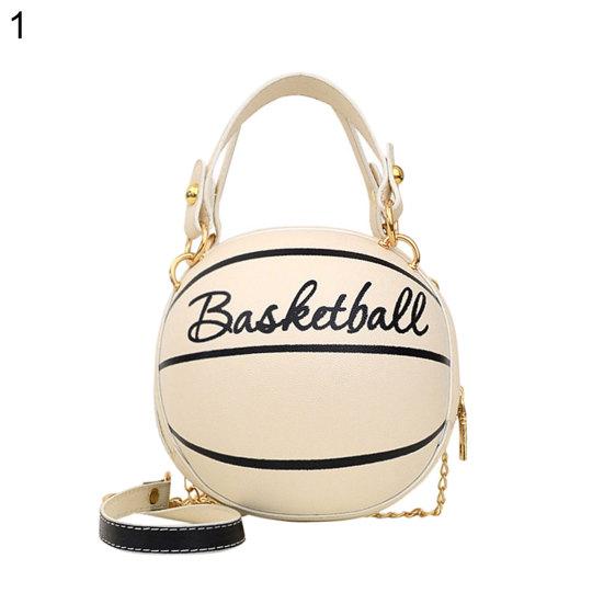 

Newest Chic Women Handbag Round Basketball Football Faux Leather Crossbody Shoulder Bag 01
