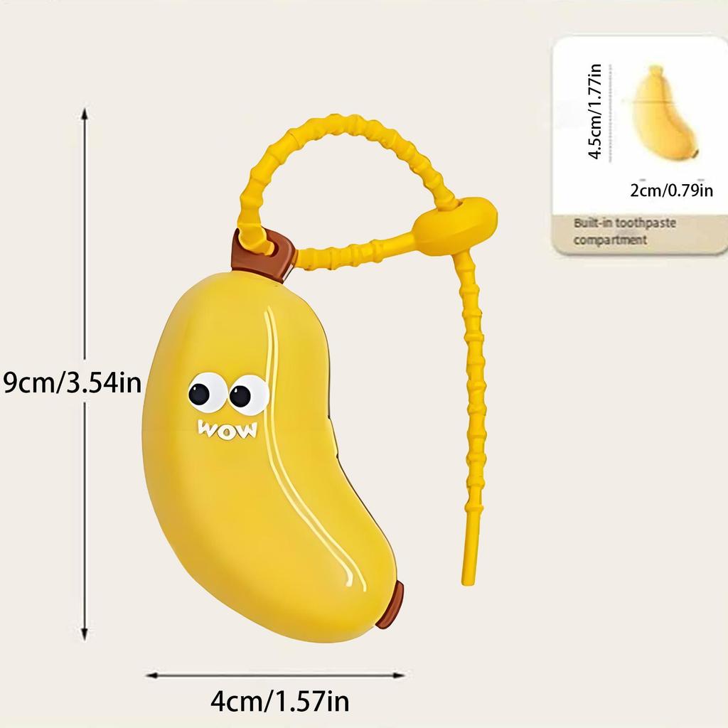Cute Banana Toothbrush Cover Dustproof Protective Case for Kids Adults Travel Home Daily Use Portable Hygienic Storage Box
