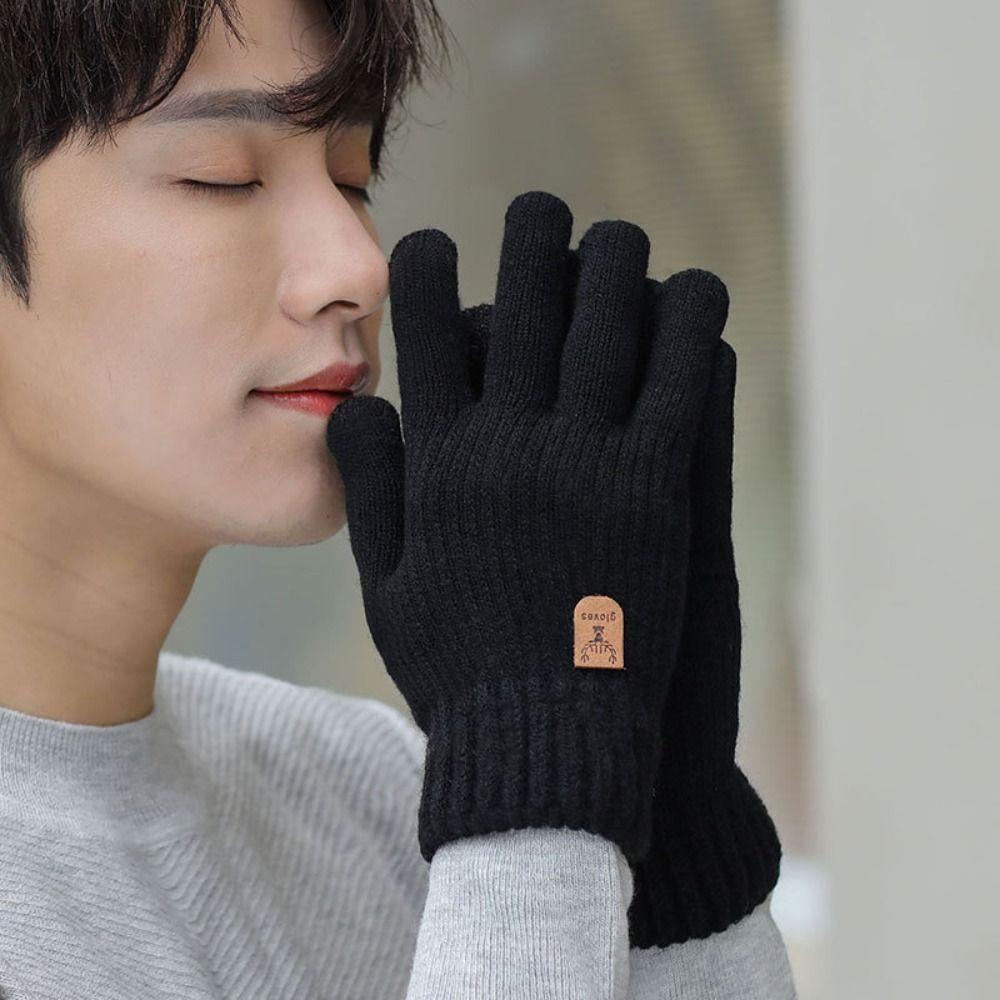 Thick Knitted Gloves Soft Men Mittens Cute Winter Gloves  Girls