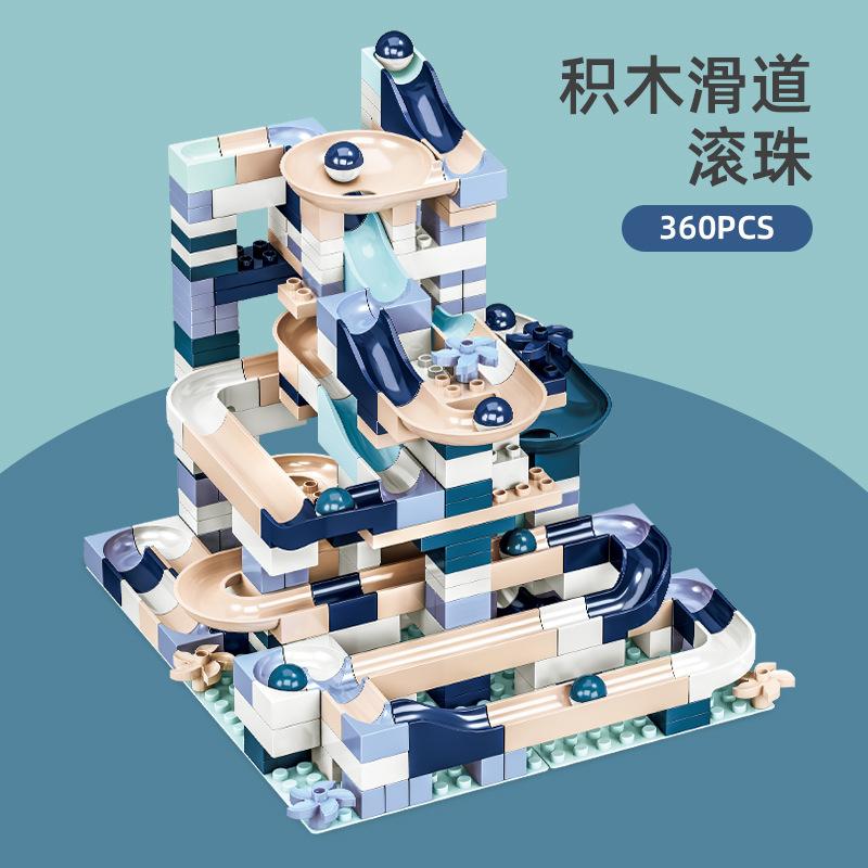 Large Particles Children Scene Building Block Fire Engineering Vehicle Slide Building Block Assembly Toys Boys And Girls Puzzle