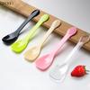 50 Stück Mini-Plastiklöffel Bestecklöffel für Gelee Eis Dessert Vorspeisenlöffel für Partyzubehör Gelb Schwarz Rosa