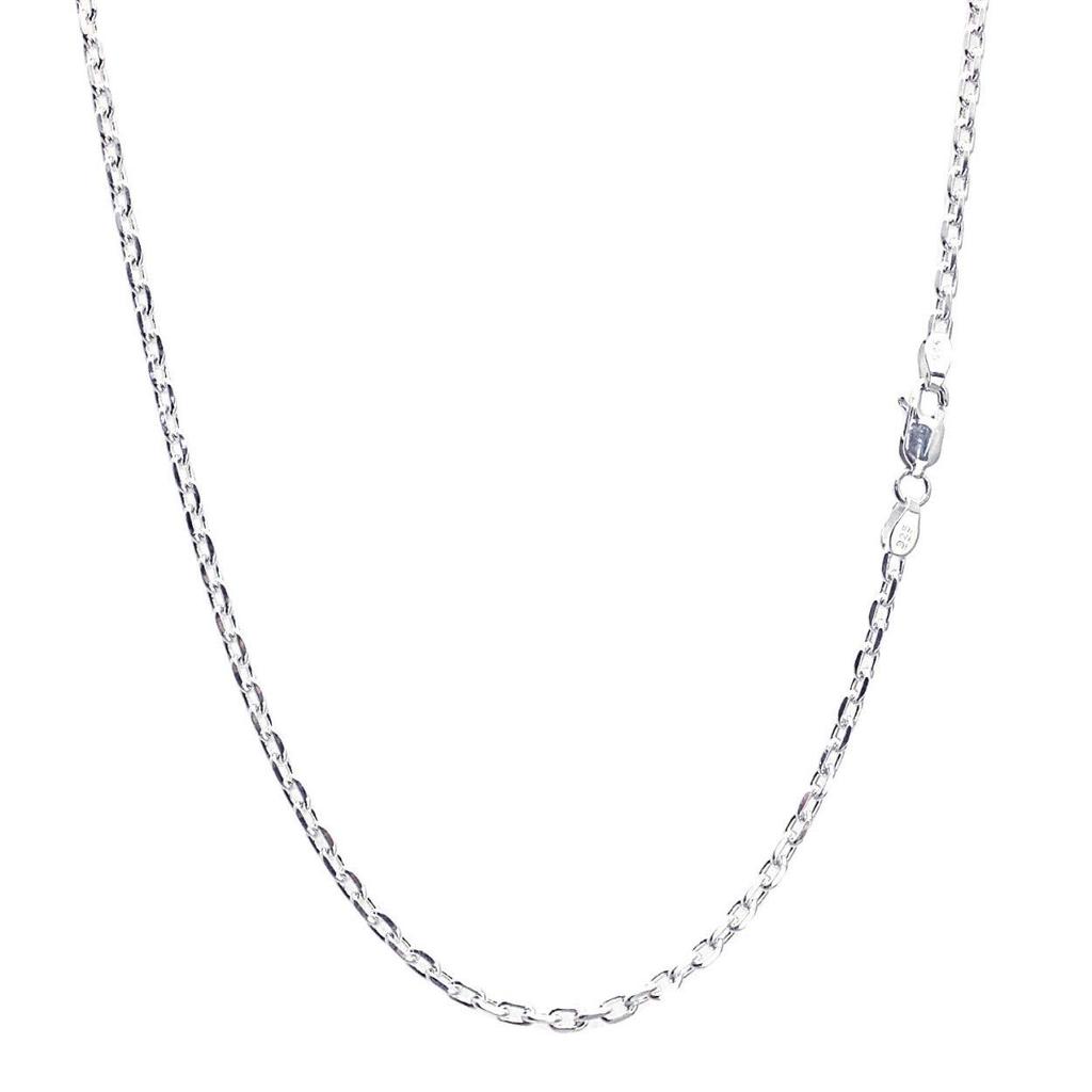 Sears Silver 925 Azuki Cut 45cm Long 4-Sided Chain, 2.6mm Wide, (scl804c-45)