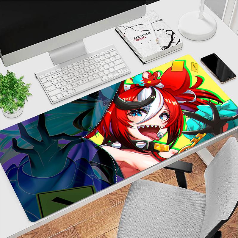 Gaming Mouse Pad Large Desk Mat Antislip Stitched Edges Cute Anime Girl Colorful Cartoon Print Waterproof Mat for Home