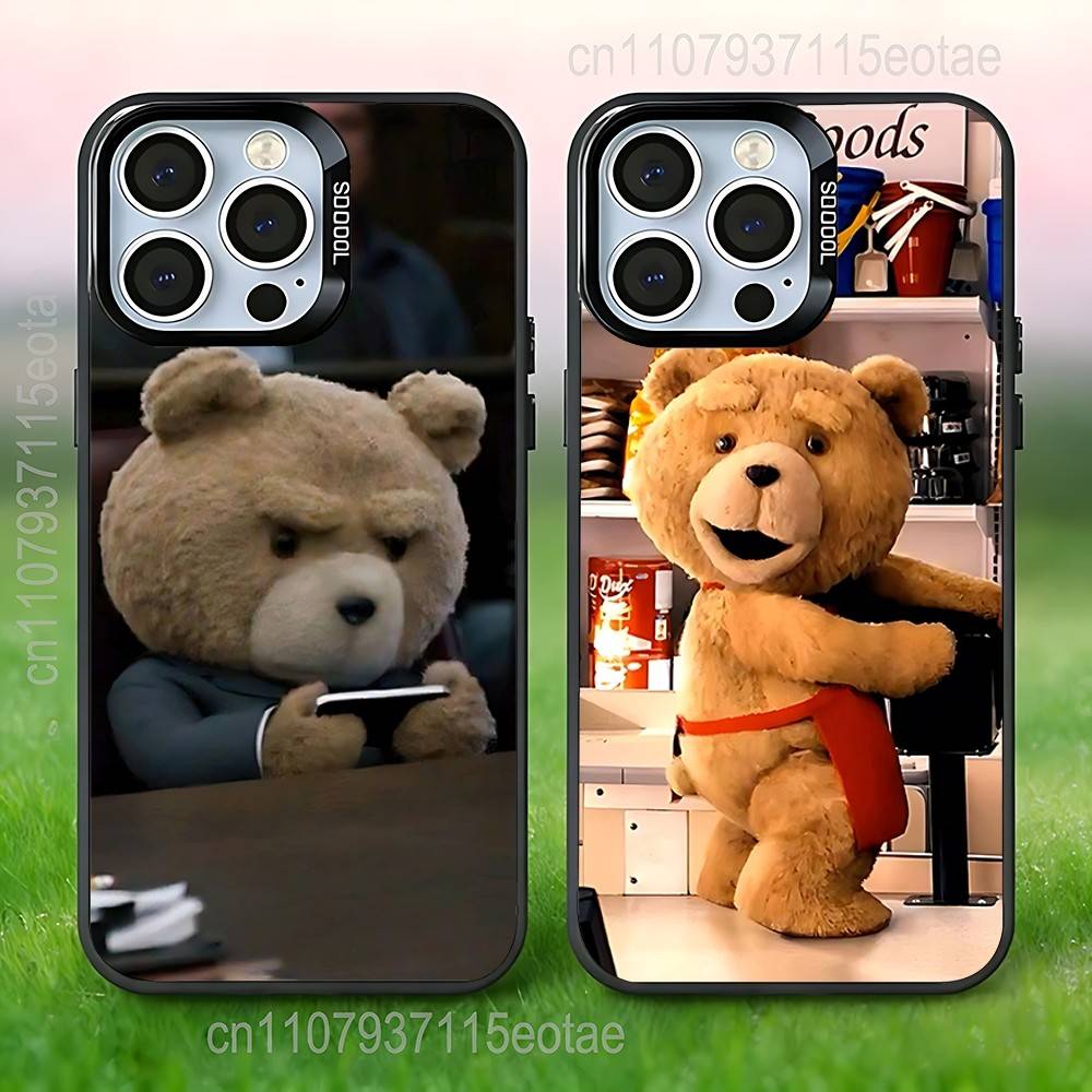 Teddy Bear Movie T-Ted Black Phone Case Compatible with iPhone 17 16 15 14 13 12 11, Pro, Max, Plus, E, Air, Mini