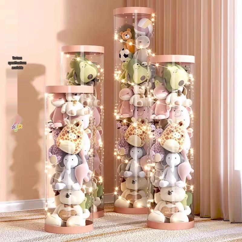 Plyschdocka Förvaringskorg med Dragkedja - Genomskinlig Gosedjursorganisatör