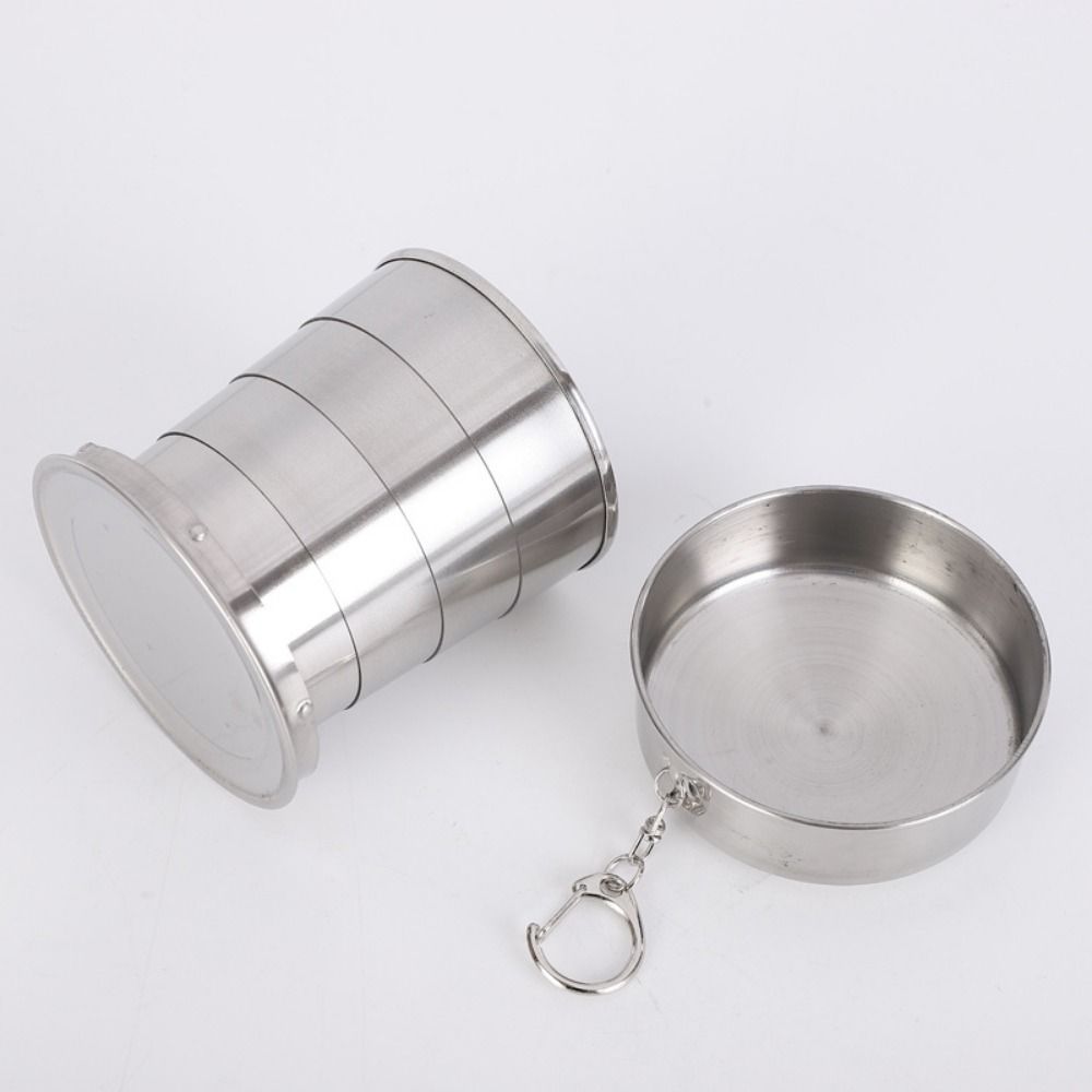 Portable Camping Mug Stainless Steel Water Drinking Cup Sturdy Outdoor Telescopic Cup Hiking