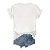 T-shirt Blanc Grande Taille Femme Imprimé Cœur Oversize Col Rond Manches Courtes Coupe Ample Été Printemps Automne Décontracté Vêtement de Vacances Haut