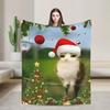 Meowl Christmas Blanket Flannel Funny Warm Throw Blanket for Bedspread All Season,