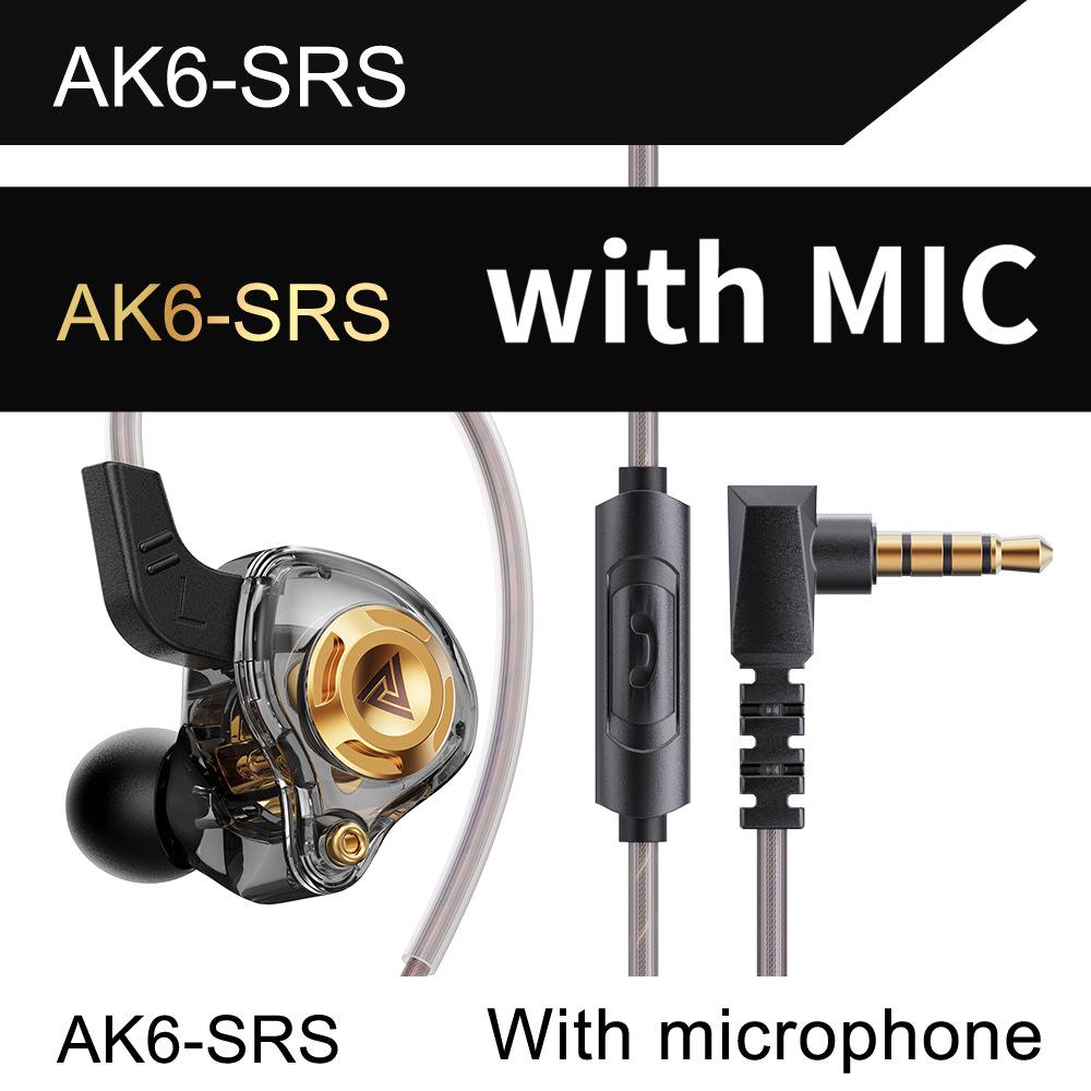 QKZ AK6 SRS In-Ear HiFi Earphones with Dynamic Drivers, Heavy Bass, In-line Control, and Wired for Sports