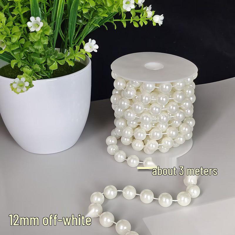 DIY Floral Embellishment Linked Bead Chain, 4-14mm Anti-pearl Jewelry Accessories for Wedding Decor