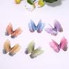 50Pcs 3D Organza Fabric Butterfly Appliques Double-layer Translucent Chiffon Butterfly Embroidered Patches Colorful