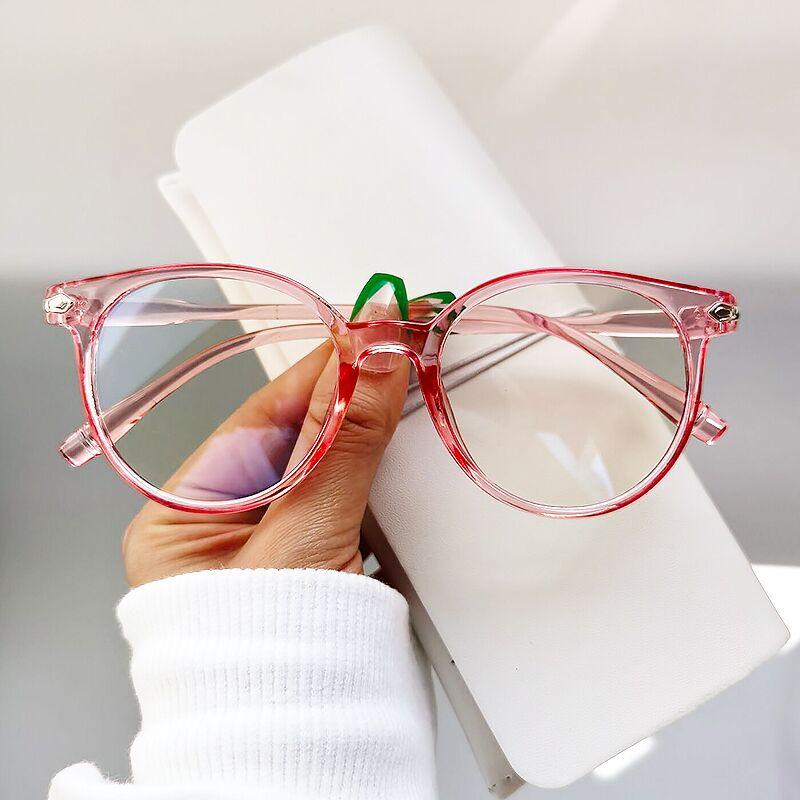 

Transparent Computer Glasses Frame Women Men Round Eyewear Blocking Glasses Optical Spectacle Eyeglass